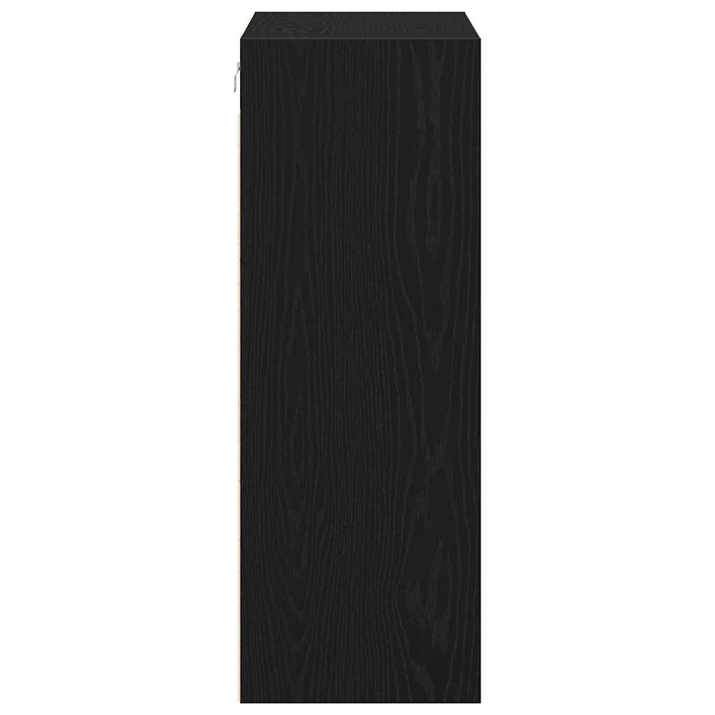 vidaXL Κρεμαστό Ντουλάπι Επιτοίχιο Μαύρη Οξυά 69,5 x 32,5 x 90 εκ.