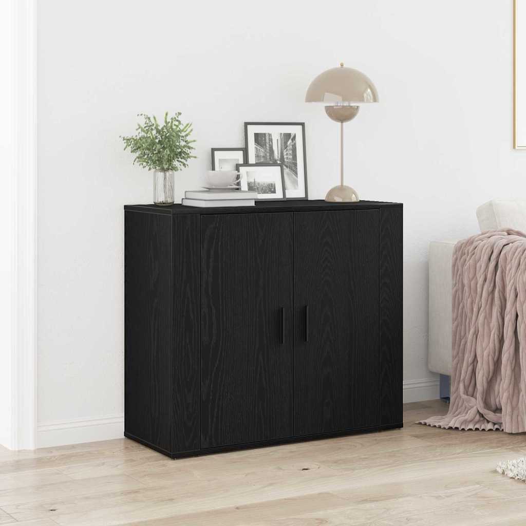 vidaXL Πλαϊνό γραφείο Μαύρη Οξυά 80 x 33 x 70 εκ. Επεξεργασμένο ξύλο