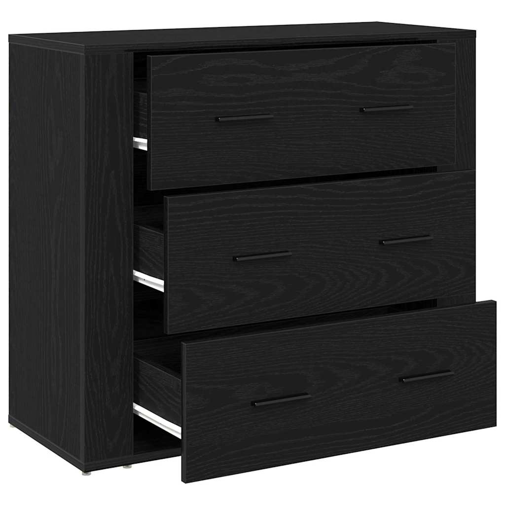 vidaXL Πλαϊνό γραφείο Μαύρη Οξυά 80 x 33 x 70 εκ. Επεξεργασμένο ξύλο