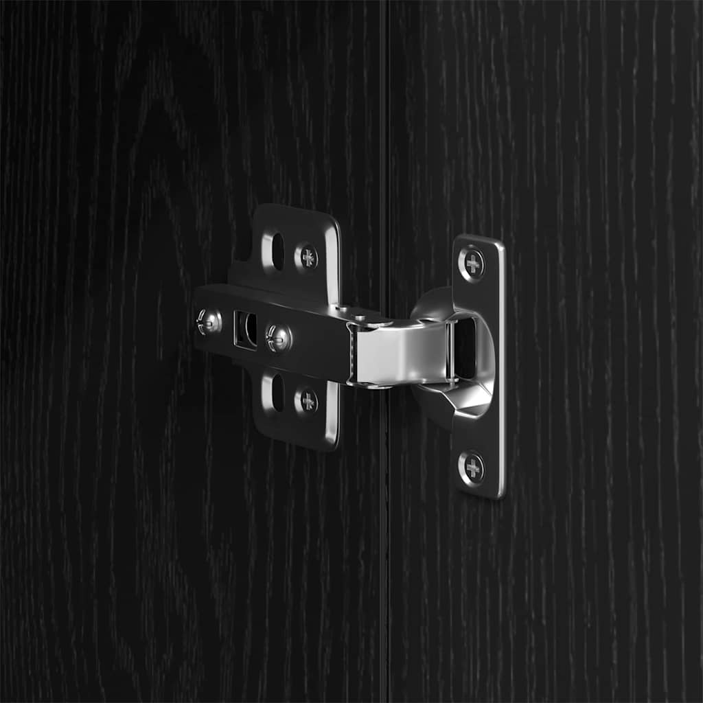 vidaXL Ντουλάπι Μπάνιου Μαύρη Οξυά 30 x 30 x 190 εκ Επεξεργασμένο ξύλο