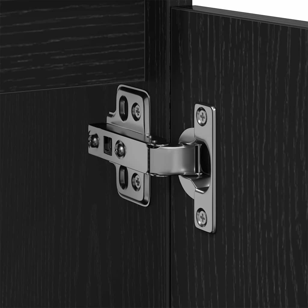 vidaXL Ντουλάπα Νιπτήρα Mπάνιου με συρτάρι Μαύρη Οξυά 80 x 33 x 60 εκ