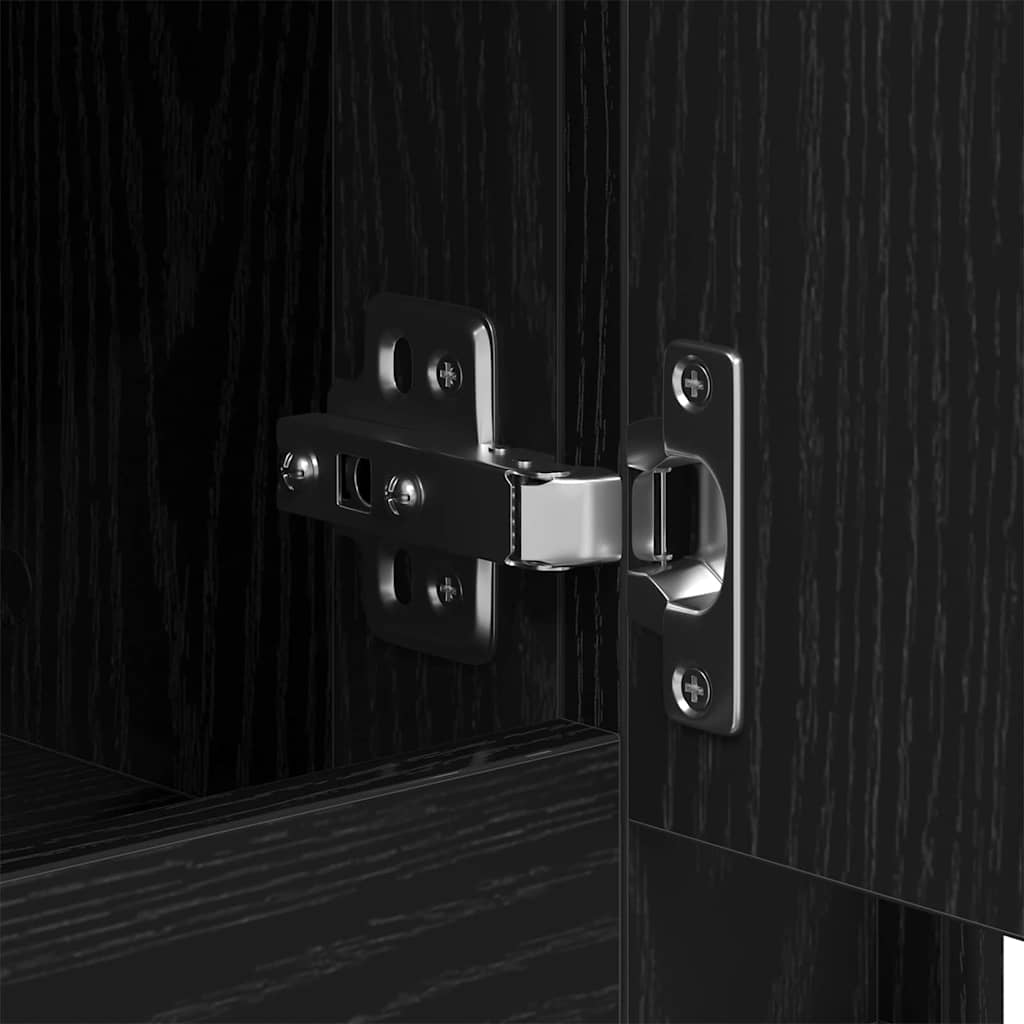 vidaXL Πλαϊνό γραφείο Μαύρη Οξυά 102 x 35 x 55 εκ. Επεξεργασμένο ξύλο