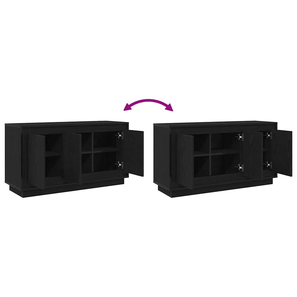 vidaXL Πλαϊνό γραφείο Μαύρη Οξυά 102 x 35 x 55 εκ. Επεξεργασμένο ξύλο