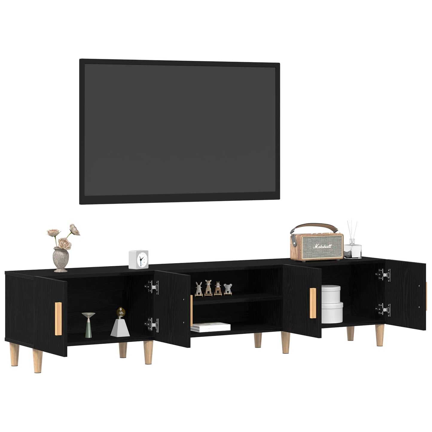 vidaXL Ντουλάπι TV Μαύρη Οξυά 180 x 31,5 x 40 εκ. Επεξεργασμένο ξύλο