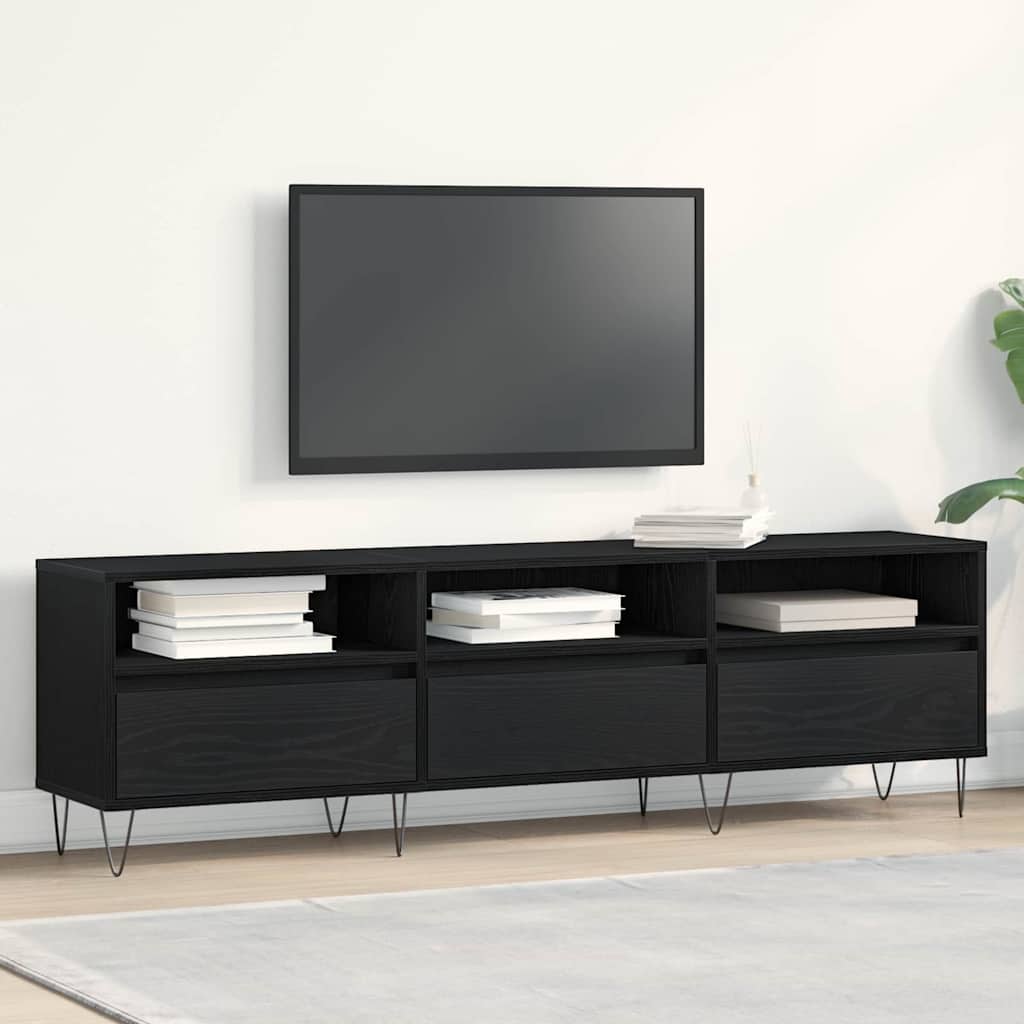 vidaXL Ντουλάπι TV Μαύρη Οξυά 150 x 30 x 44,5 εκ. Επεξεργασμένο ξύλο