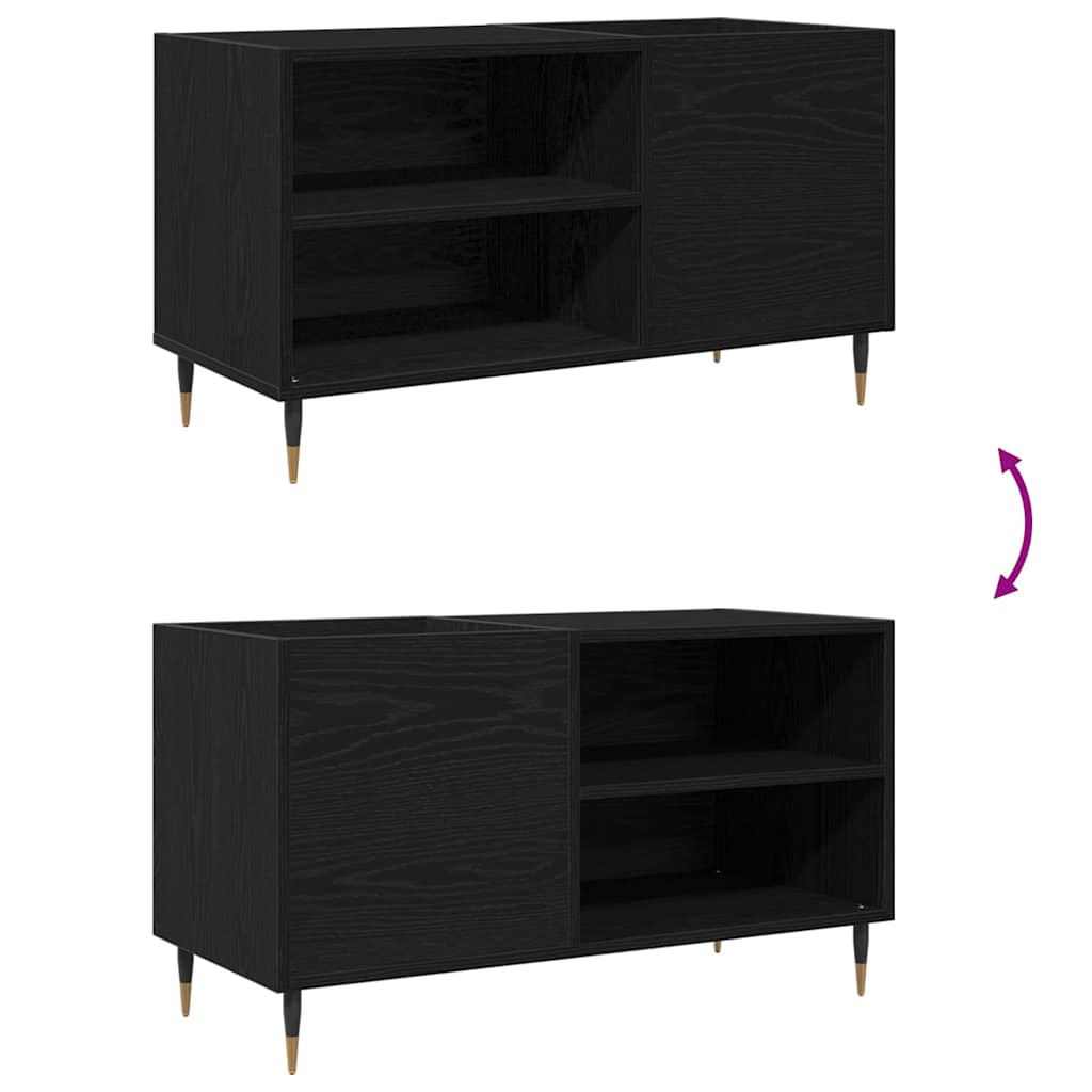 vidaXL Ντουλάπι δίσκων βινυλίου Μαύρη Οξυά 85 x 38 x 48 εκ
