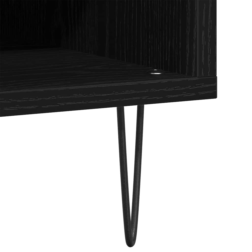 vidaXL Ντουλάπι δίσκων βινυλίου Μαύρη Οξυά 85 x 38 x 48 εκ