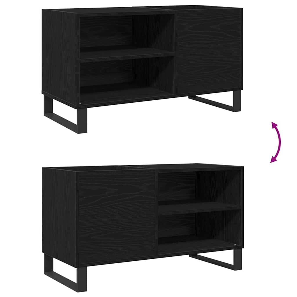 vidaXL Ντουλάπι δίσκων βινυλίου Μαύρη Οξυά 85 x 38 x 48 εκ