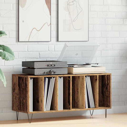 vidaXL Ντουλάπι δίσκων βινυλίου Παλαιό ξύλο 100 x 38 x 48 εκ.