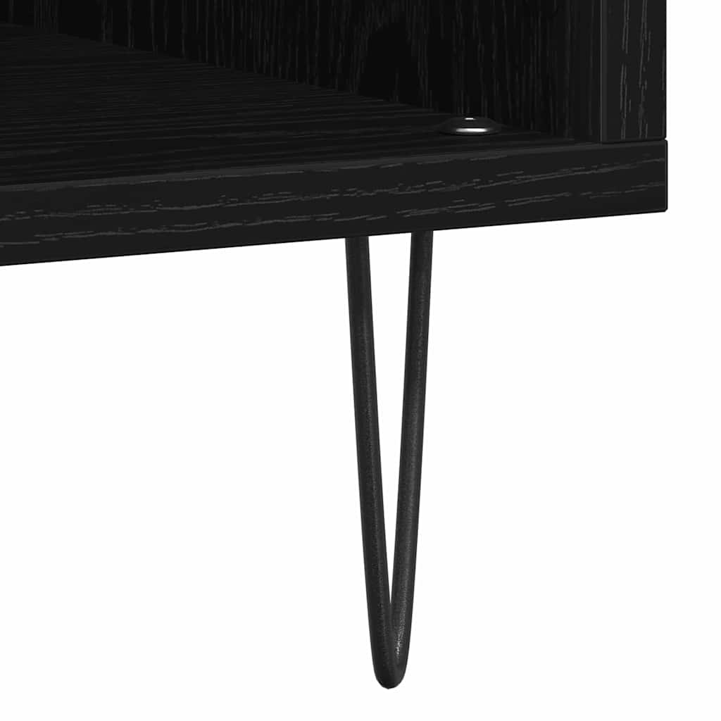 vidaXL Ντουλάπι δίσκων βινυλίου Μαύρη Οξυά 100 x 38 x 48 εκ.