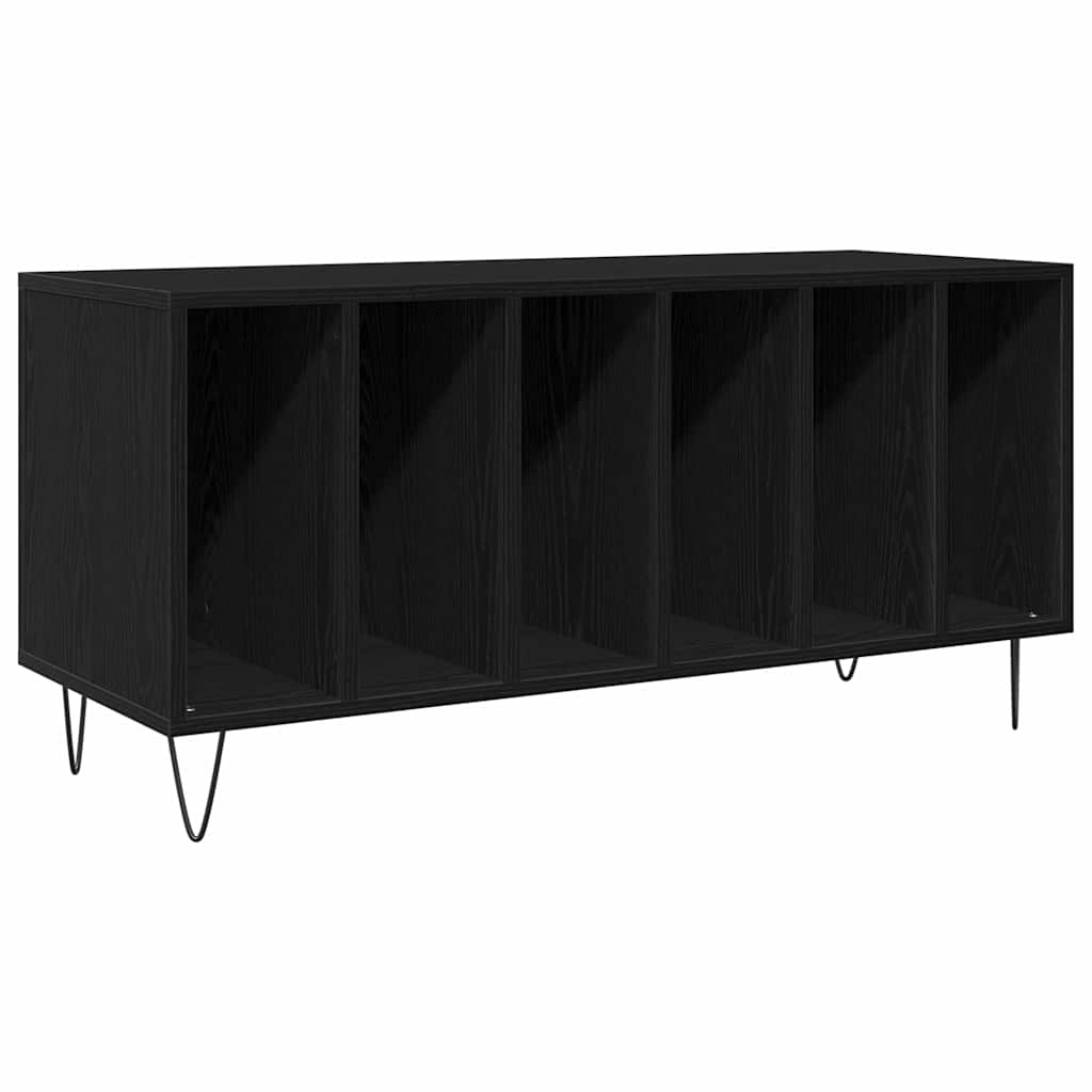 vidaXL Ντουλάπι δίσκων βινυλίου Μαύρη Οξυά 100 x 38 x 48 εκ.