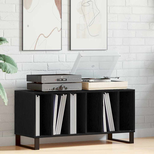vidaXL Ντουλάπι δίσκων βινυλίου Μαύρη Οξυά 100 x 38 x 48 εκ.