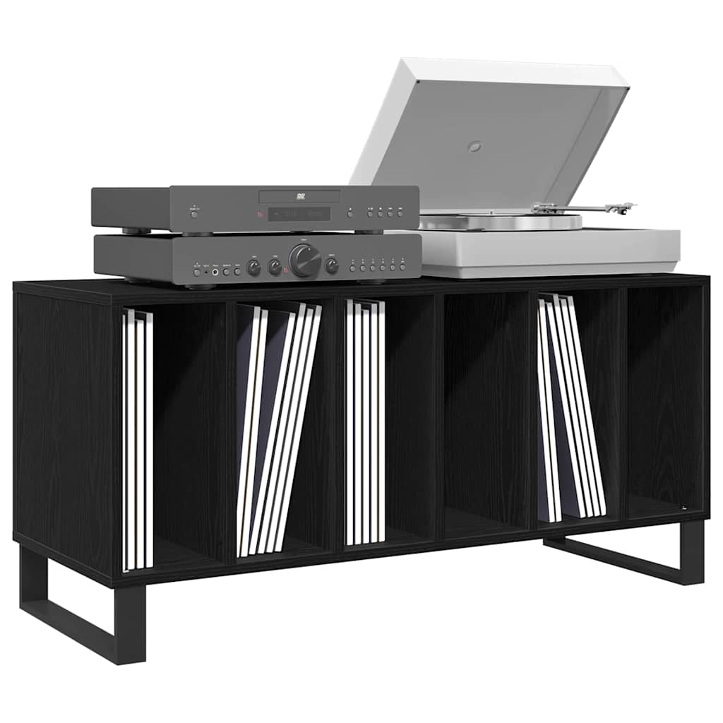vidaXL Ντουλάπι δίσκων βινυλίου Μαύρη Οξυά 100 x 38 x 48 εκ.