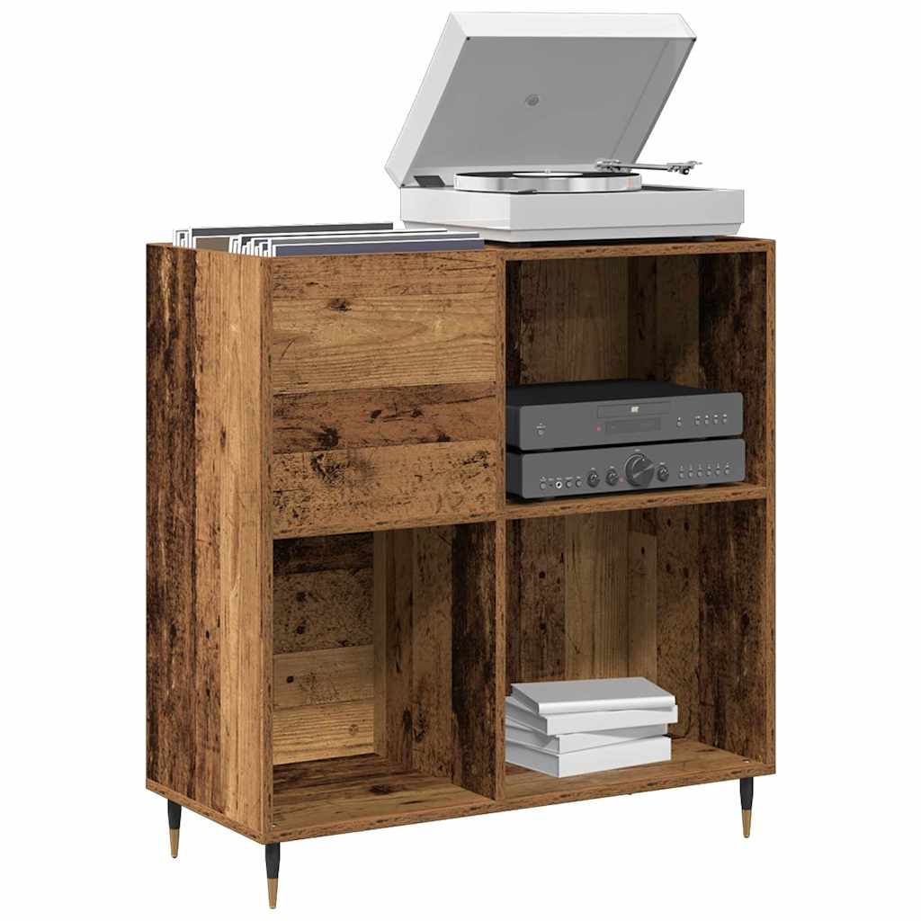 vidaXL Ντουλάπι δίσκων βινυλίου Παλαιό ξύλο 85 x 38 x 89 εκ.