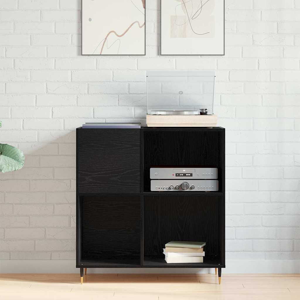 vidaXL Ντουλάπι δίσκων βινυλίου Μαύρη Οξυά 85 x 38 x 89 εκ.