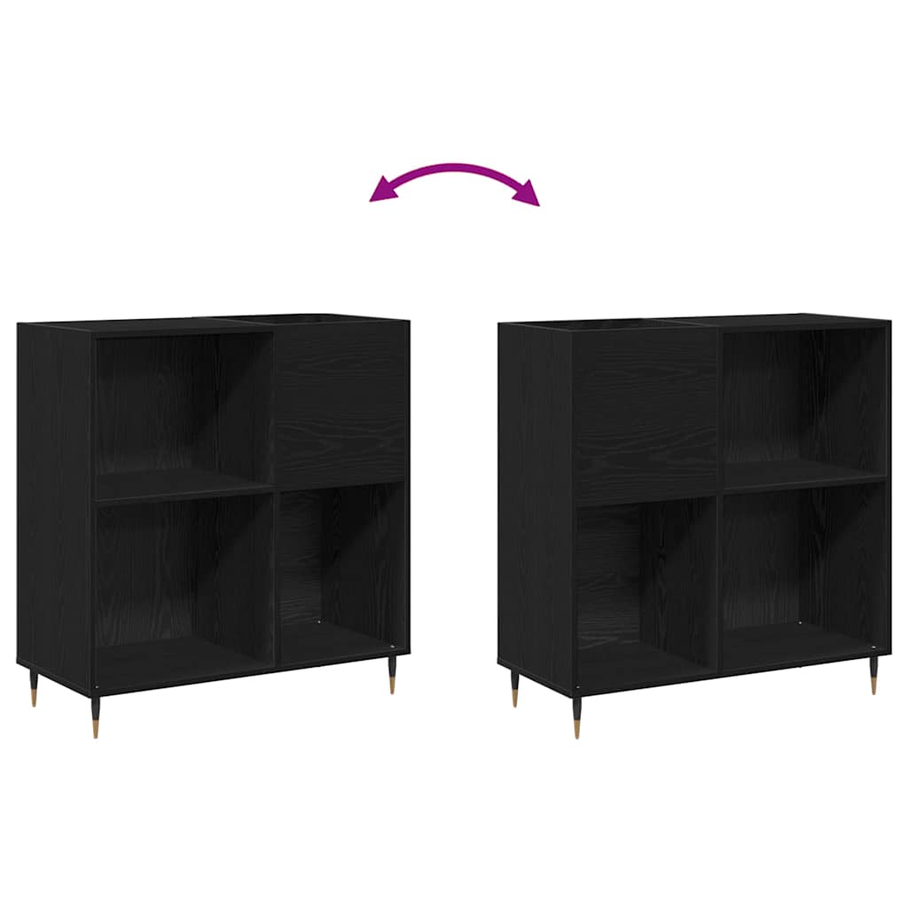 vidaXL Ντουλάπι δίσκων βινυλίου Μαύρη Οξυά 85 x 38 x 89 εκ.