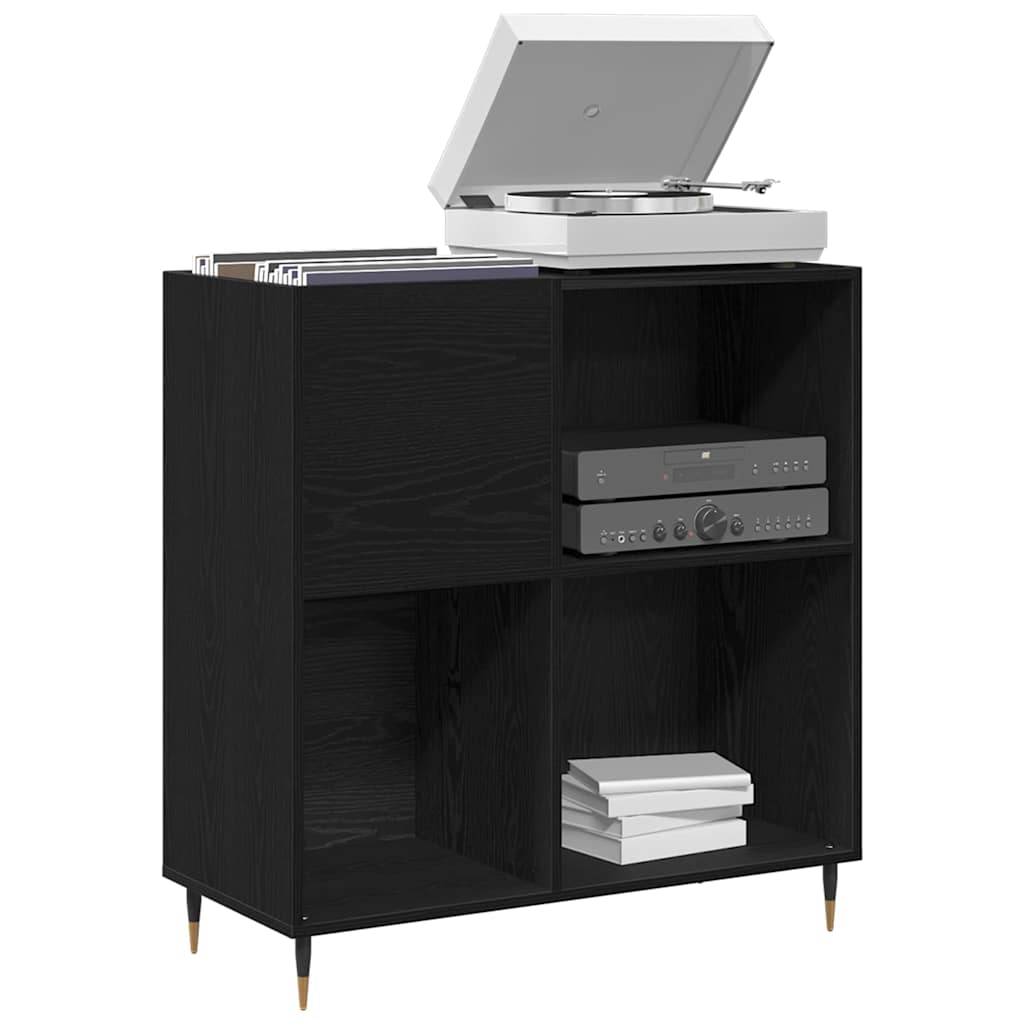 vidaXL Ντουλάπι δίσκων βινυλίου Μαύρη Οξυά 85 x 38 x 89 εκ.