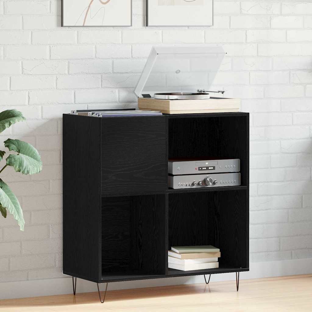 vidaXL Ντουλάπι δίσκων βινυλίου Μαύρη Οξυά 85 x 38 x 89 εκ.