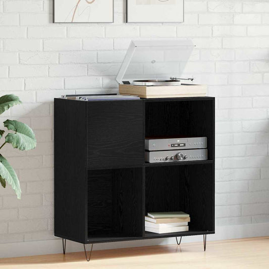 vidaXL Ντουλάπι δίσκων βινυλίου Μαύρη Οξυά 85 x 38 x 89 εκ.