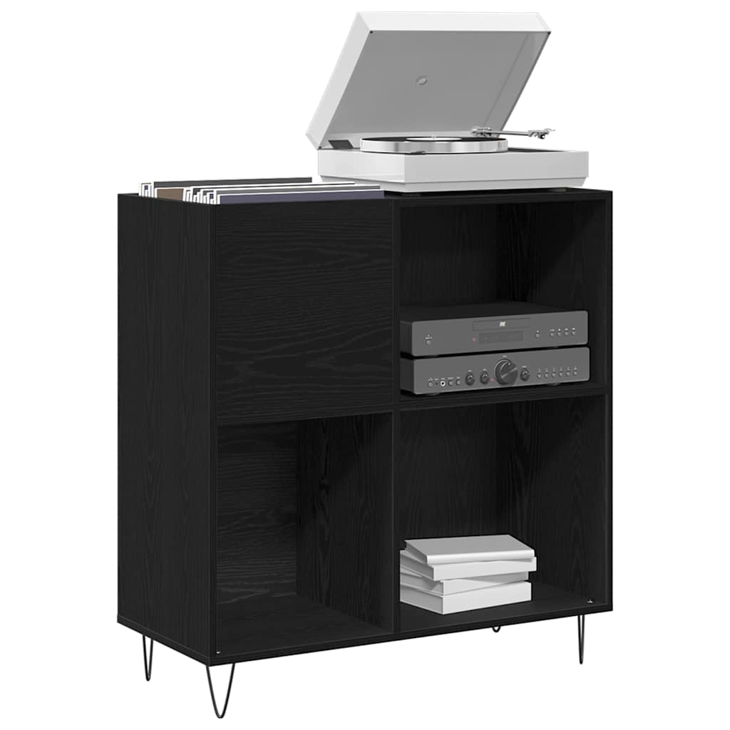 vidaXL Ντουλάπι δίσκων βινυλίου Μαύρη Οξυά 85 x 38 x 89 εκ.