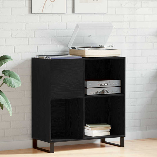 vidaXL Ντουλάπι δίσκων βινυλίου Μαύρη Οξυά 84,5 x 38 x 89 εκ