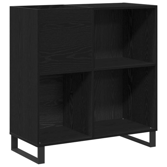 vidaXL Ντουλάπι δίσκων βινυλίου Μαύρη Οξυά 84,5 x 38 x 89 εκ