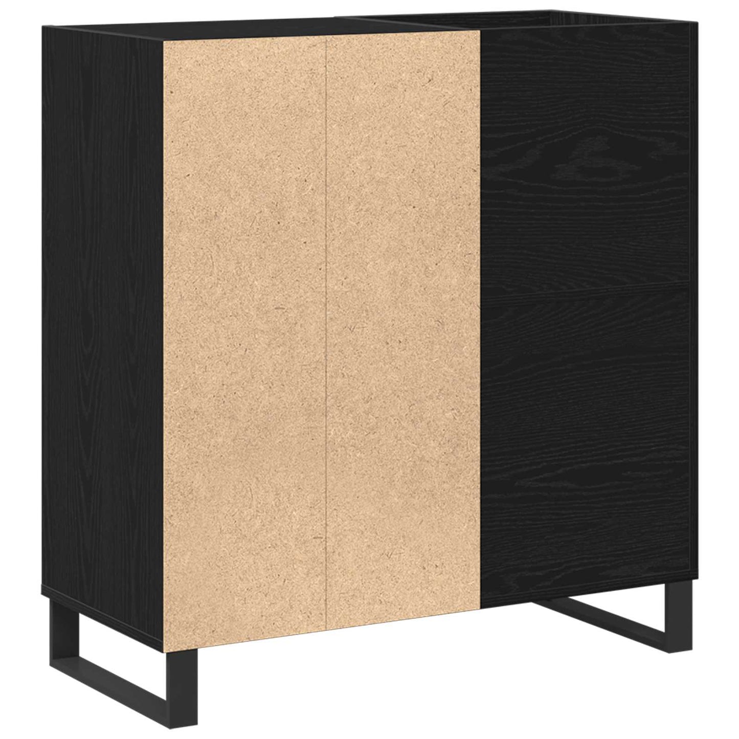 vidaXL Ντουλάπι δίσκων βινυλίου Μαύρη Οξυά 84,5 x 38 x 89 εκ