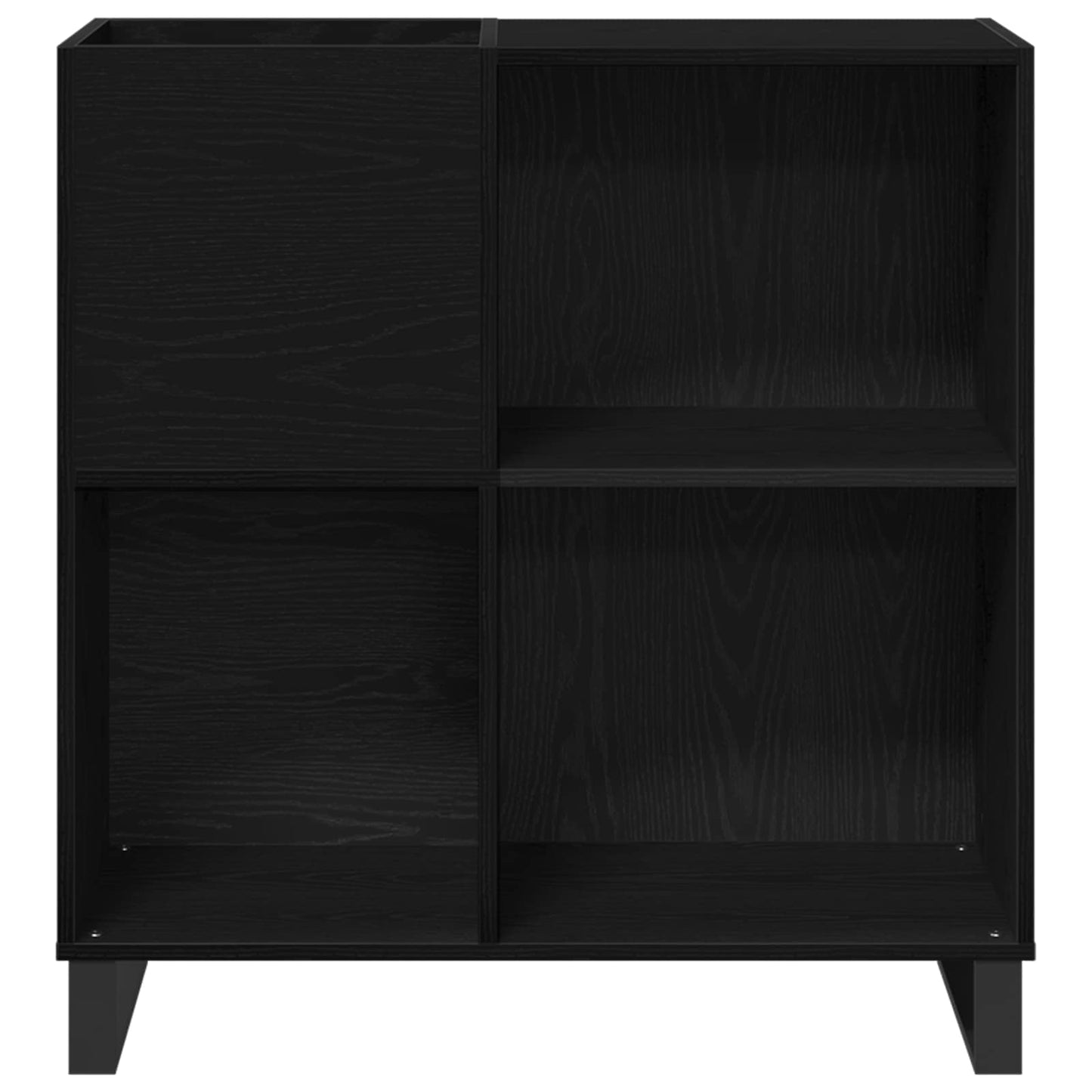 vidaXL Ντουλάπι δίσκων βινυλίου Μαύρη Οξυά 84,5 x 38 x 89 εκ