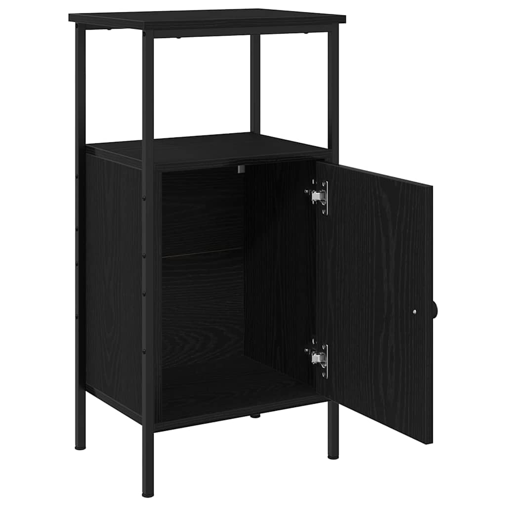 vidaXL Κομοδίνο Μαύρη Οξυά 41 x 31 x 80 εκ Επεξεργασμένο ξύλο