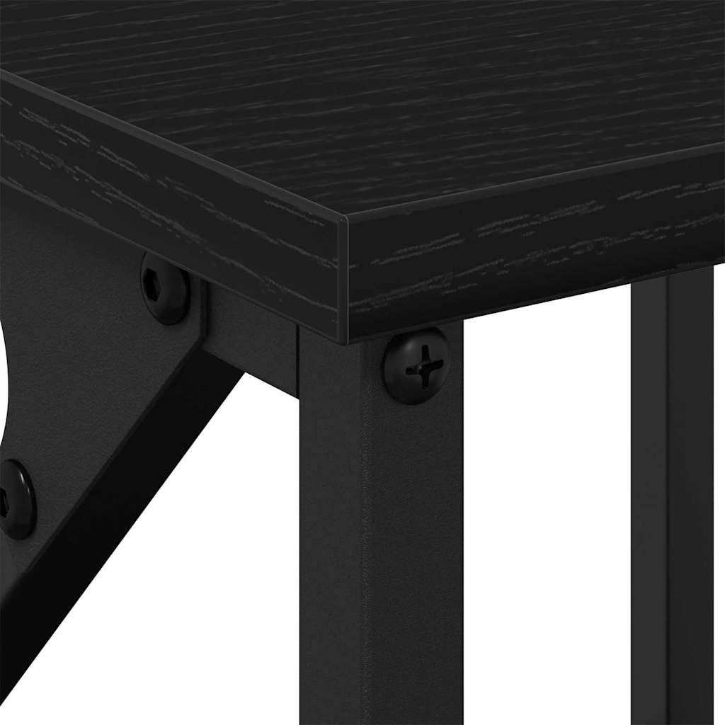 vidaXL Κομοδίνο Μαύρη Οξυά 34 x 35,5 x 70 εκ Επεξεργασμένο ξύλο