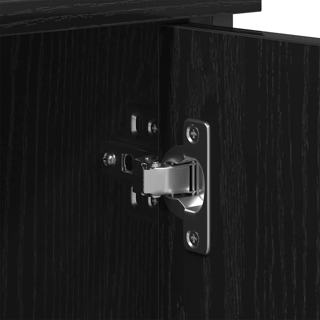 vidaXL Σετ επίπλου τηλεόρασης Επιτοίχιο Μαύρη Οξυά 101 x 35 x 65 εκ