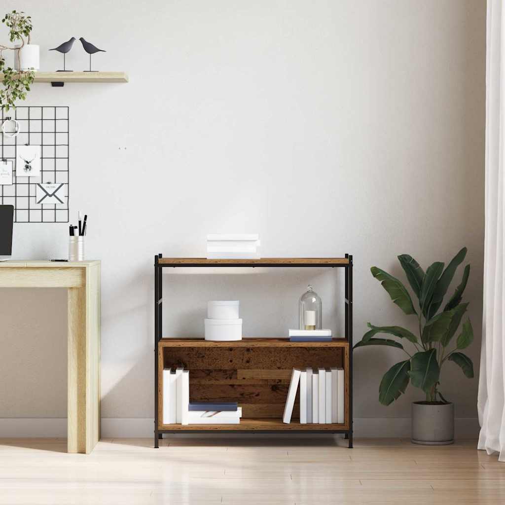 vidaXL Ράφι Βιβλίων Καπνιστή δρυς 80 x 30 x 78.5 εκ Επεξεργασμένο ξύλο