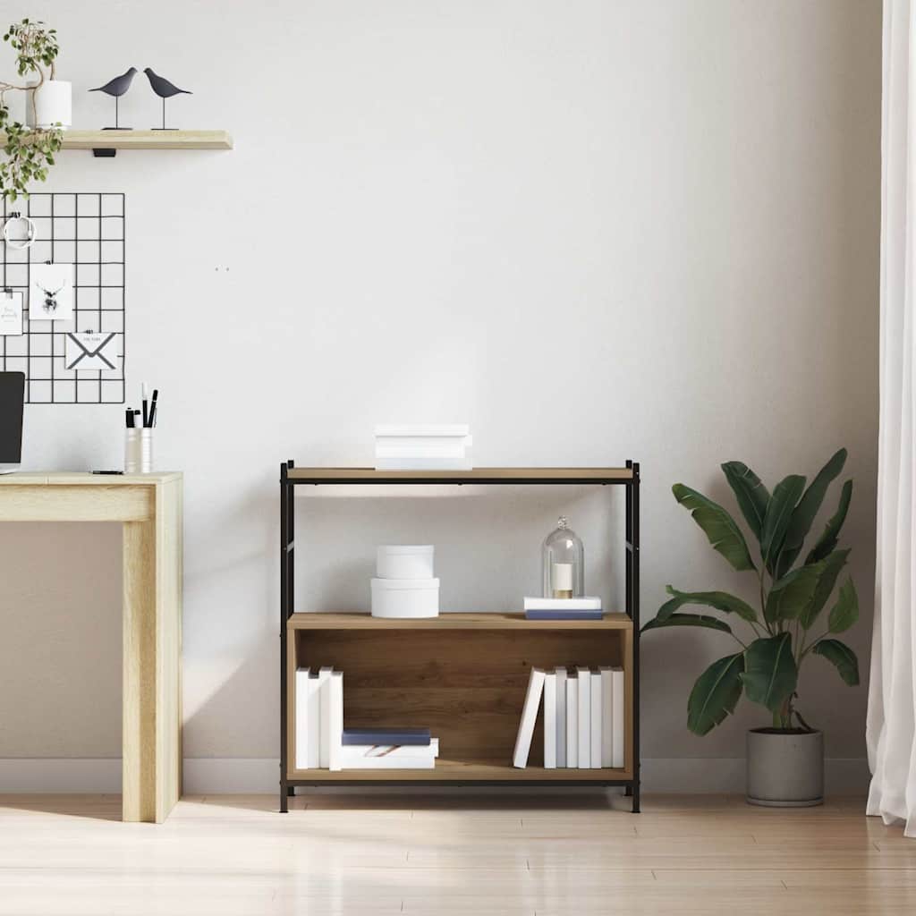 vidaXL Ράφι Βιβλίων artisan δρυς 80 x 30 x 78.5 εκ Επεξεργασμένο ξύλο