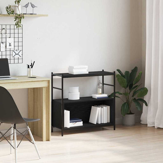 vidaXL Ράφι Βιβλίων Μαύρη δρυς 80 x 30 x 78.5 εκ Επεξεργασμένο ξύλο