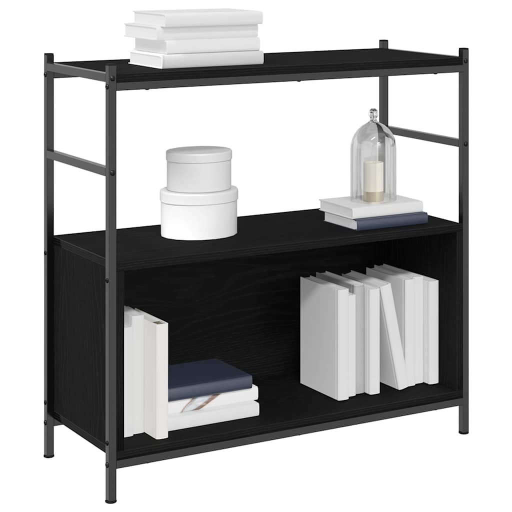 vidaXL Ράφι Βιβλίων Μαύρη δρυς 80 x 30 x 78.5 εκ Επεξεργασμένο ξύλο