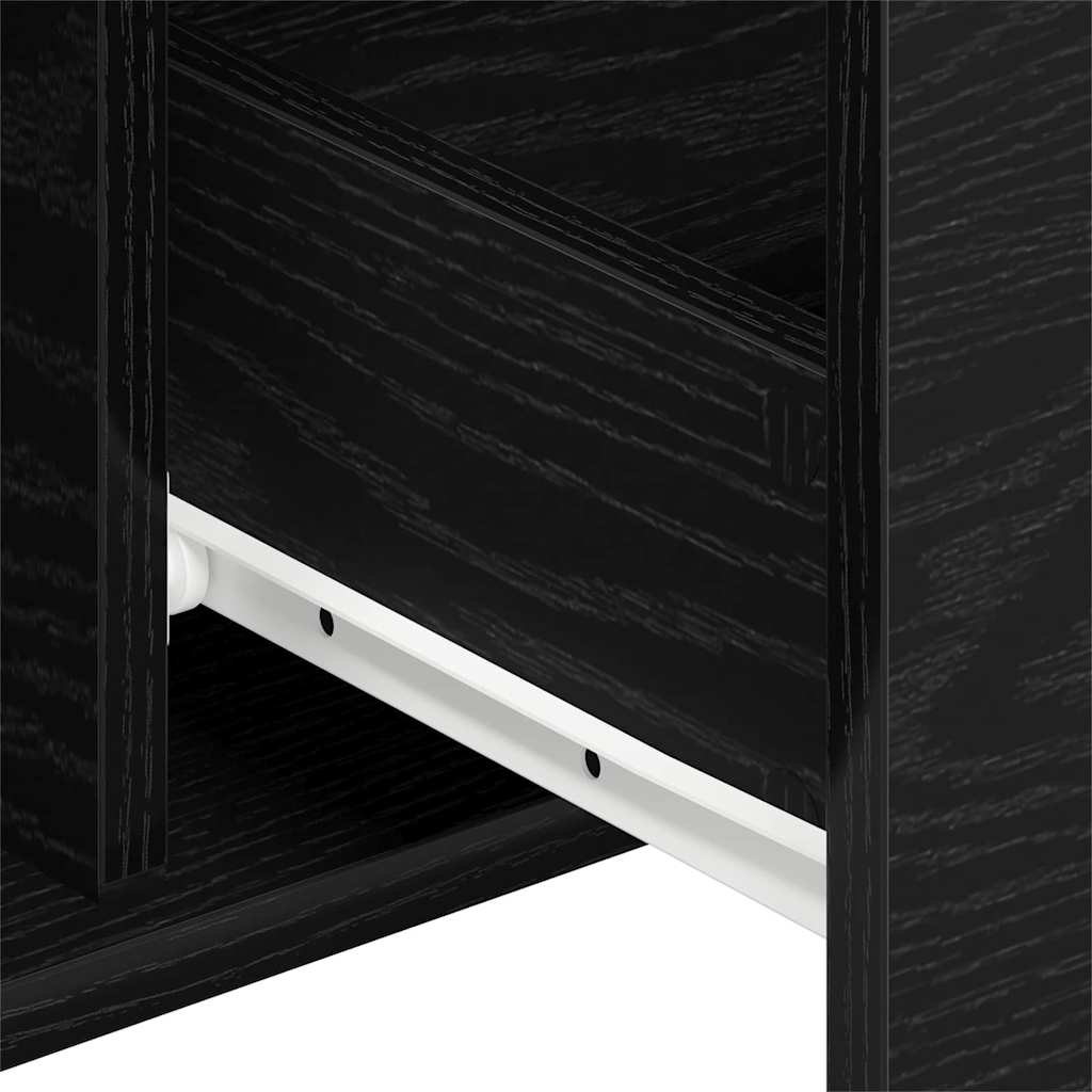 vidaXL Πλαϊνό γραφείο Μαύρη Οξυά 101,5 x 35 x 70 εκ Επεξεργασμένο ξύλο