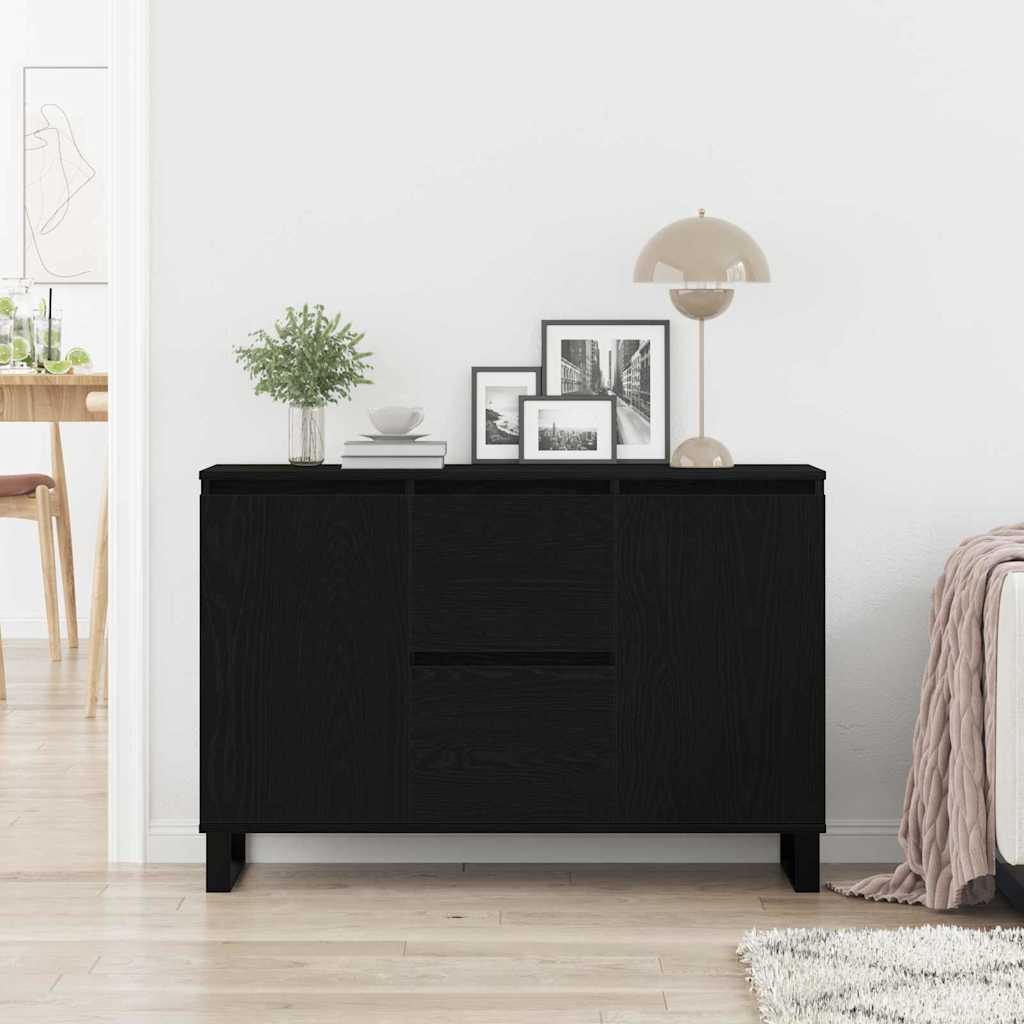 vidaXL Πλαϊνό γραφείο Μαύρη Οξυά 101,5 x 35 x 70 εκ Επεξεργασμένο ξύλο