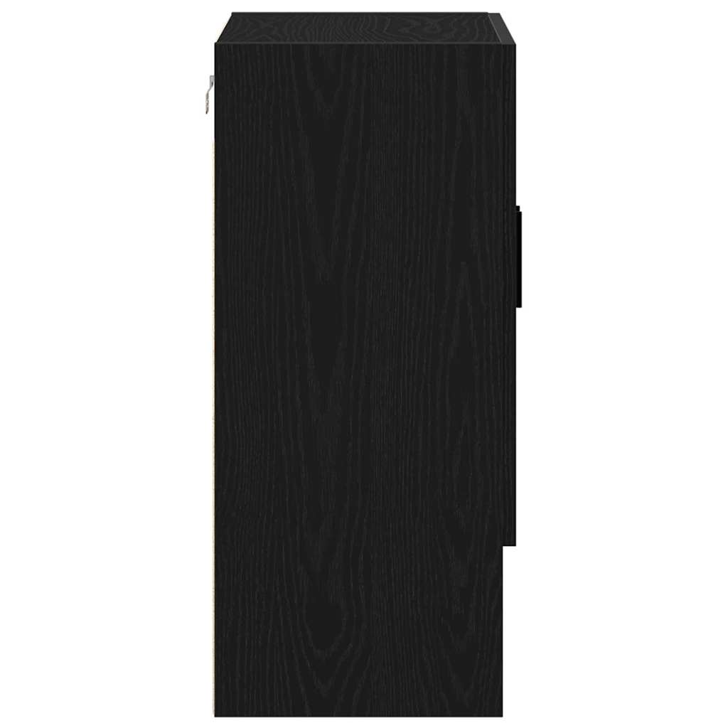 vidaXL Ντουλάπα τοίχου 60 x 31 x 70 εκ Επεξεργασμένο Ξύλο Μαύρη Οξυά