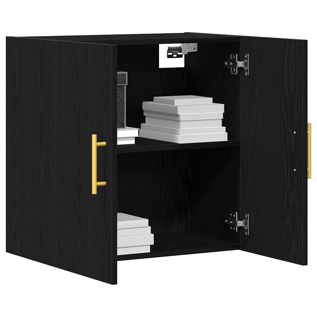vidaXL Ντουλάπα τοίχου 60 x 31 x 70 εκ Επεξεργασμένο Ξύλο Μαύρη Οξυά