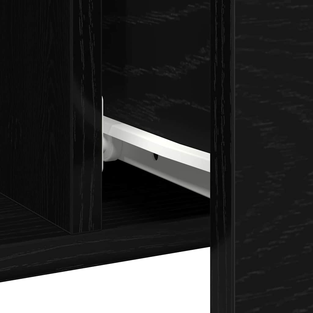 vidaXL Πλαϊνό γραφείο Μαύρη δρυς 100 x 36 x 60 εκ. Επεξεργασμένο ξύλο