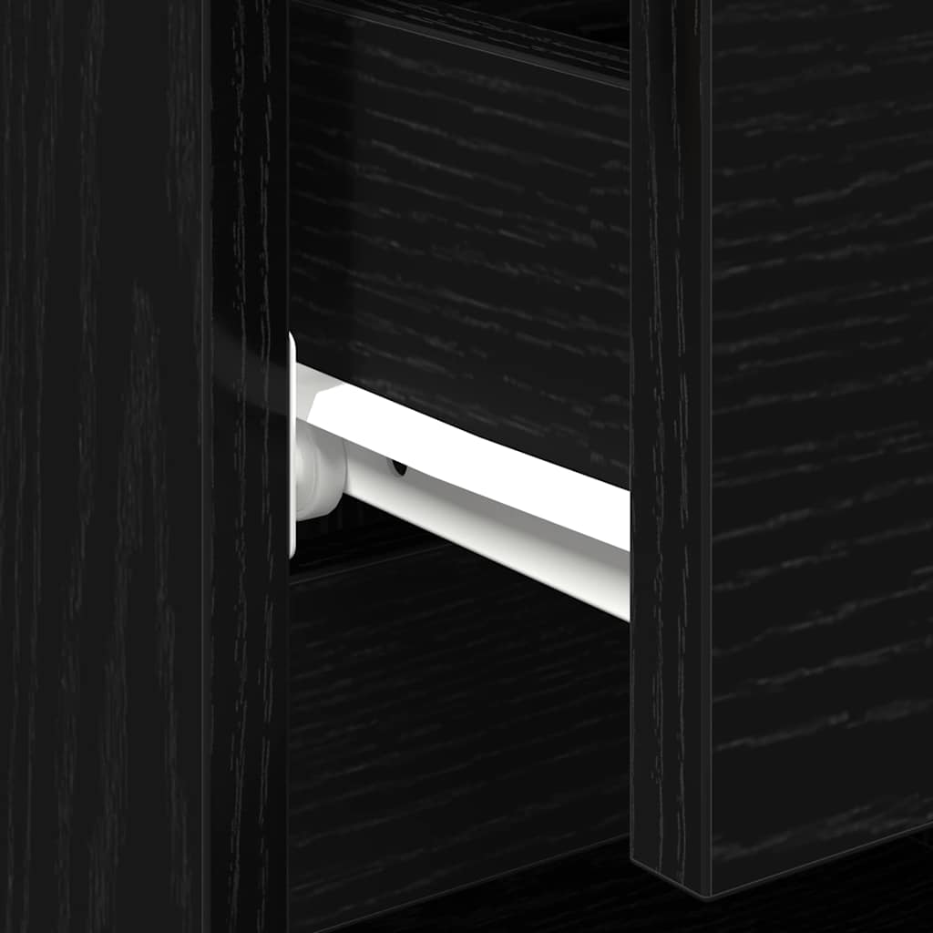 vidaXL Κομοδίνο 2 pcs Μαύρη Οξυά 40 x 35 x 50 εκ. Επεξεργασμένο ξύλο