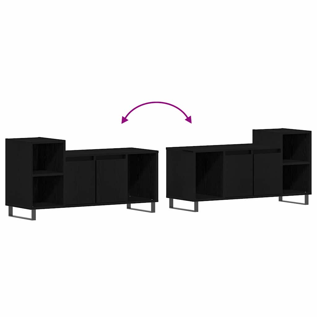 vidaXL Σετ επίπλου τηλεόρασης Επιτοίχιο Μαύρη Οξυά 100 x 35 x 55 εκ