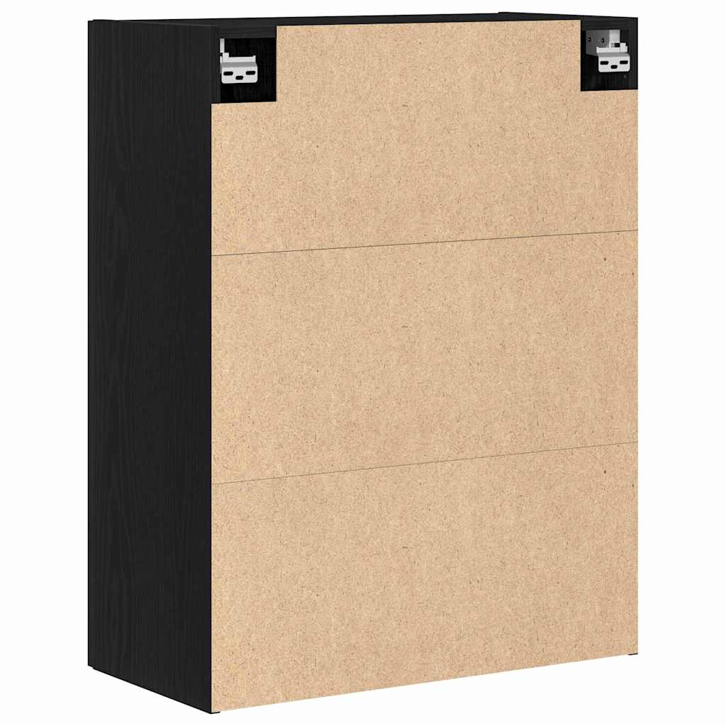 vidaXL Ντουλάπα τοίχου Επιτοίχιο Μαύρη Οξυά 69,5 x 34 x 180 εκ.