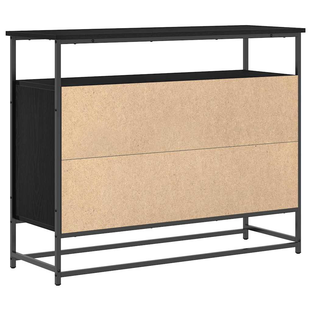 vidaXL Πλαϊνό γραφείο Μαύρη δρυς 100 x 35 x 80 εκ. Επεξεργασμένο ξύλο