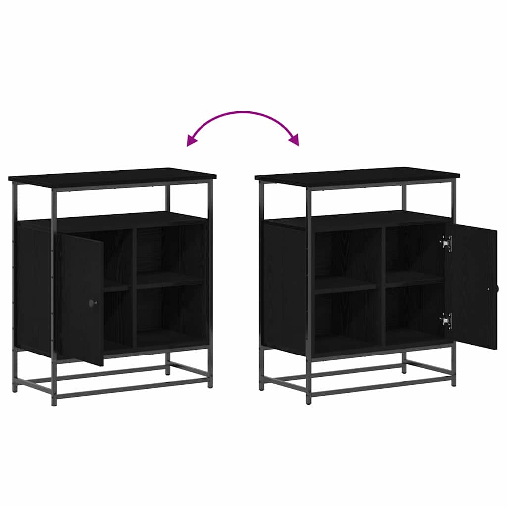 vidaXL Πλαϊνό γραφείο Μαύρη δρυς 69 x 35 x 80 εκ Επεξεργασμένο ξύλο