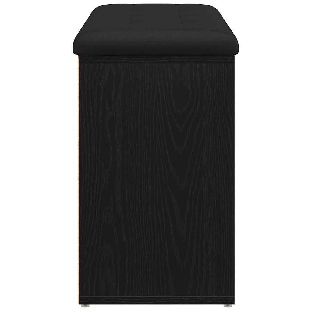 vidaXL Πάγκος για παπούτσια Μαύρο 80 x 30 x 48 εκ. Επεξεργασμένο ξύλο