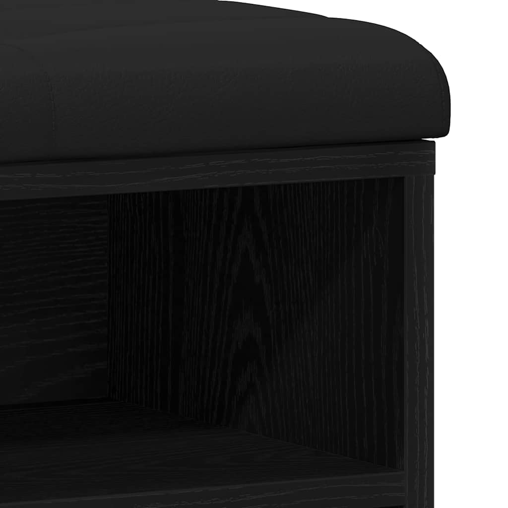 vidaXL Πάγκος για παπούτσια Μαύρο 100 x 30 x 48 εκ Επεξεργασμένο ξύλο