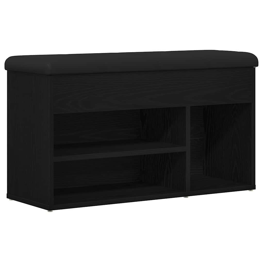 vidaXL Πάγκος για παπούτσια Μαύρο 80 x 30 x 45 cm Επεξεργασμένο ξύλο