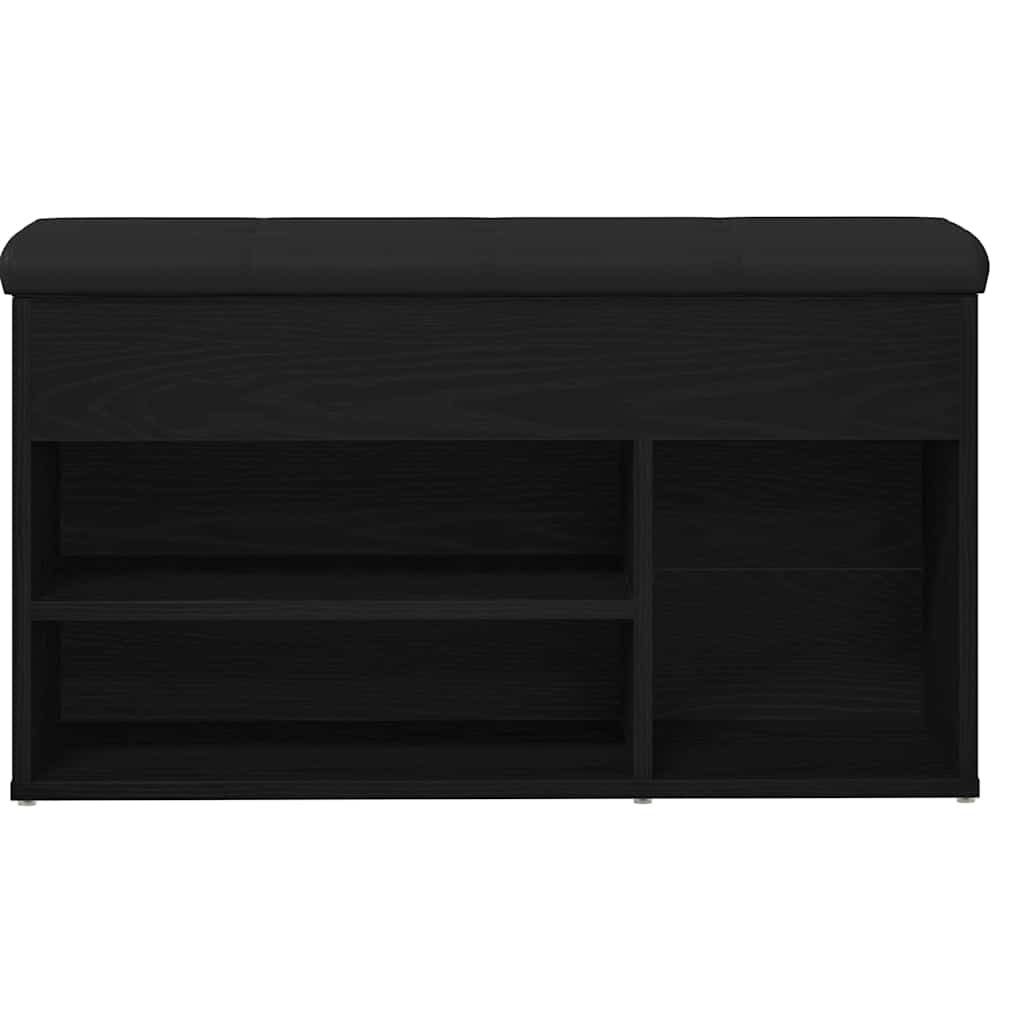 vidaXL Πάγκος για παπούτσια Μαύρο 80 x 30 x 45 cm Επεξεργασμένο ξύλο