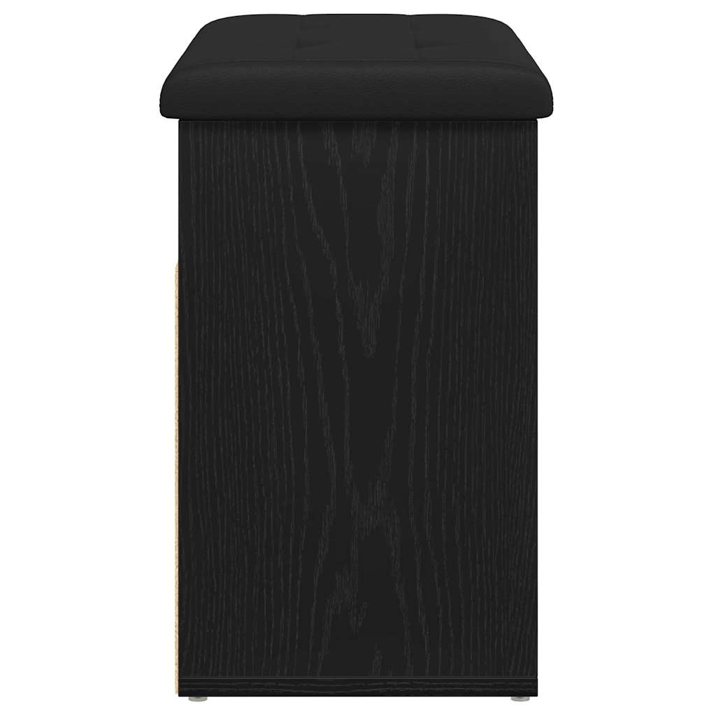 vidaXL Πάγκος για παπούτσια Μαύρο 60 x 30 x 48 εκ. Επεξεργασμένο ξύλο